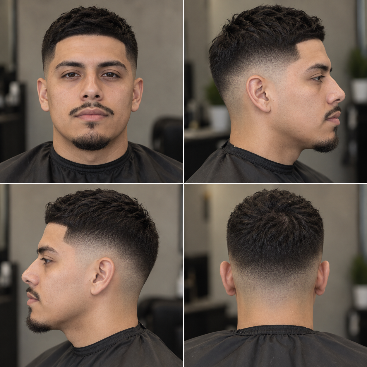 Vista frontal del corte fade